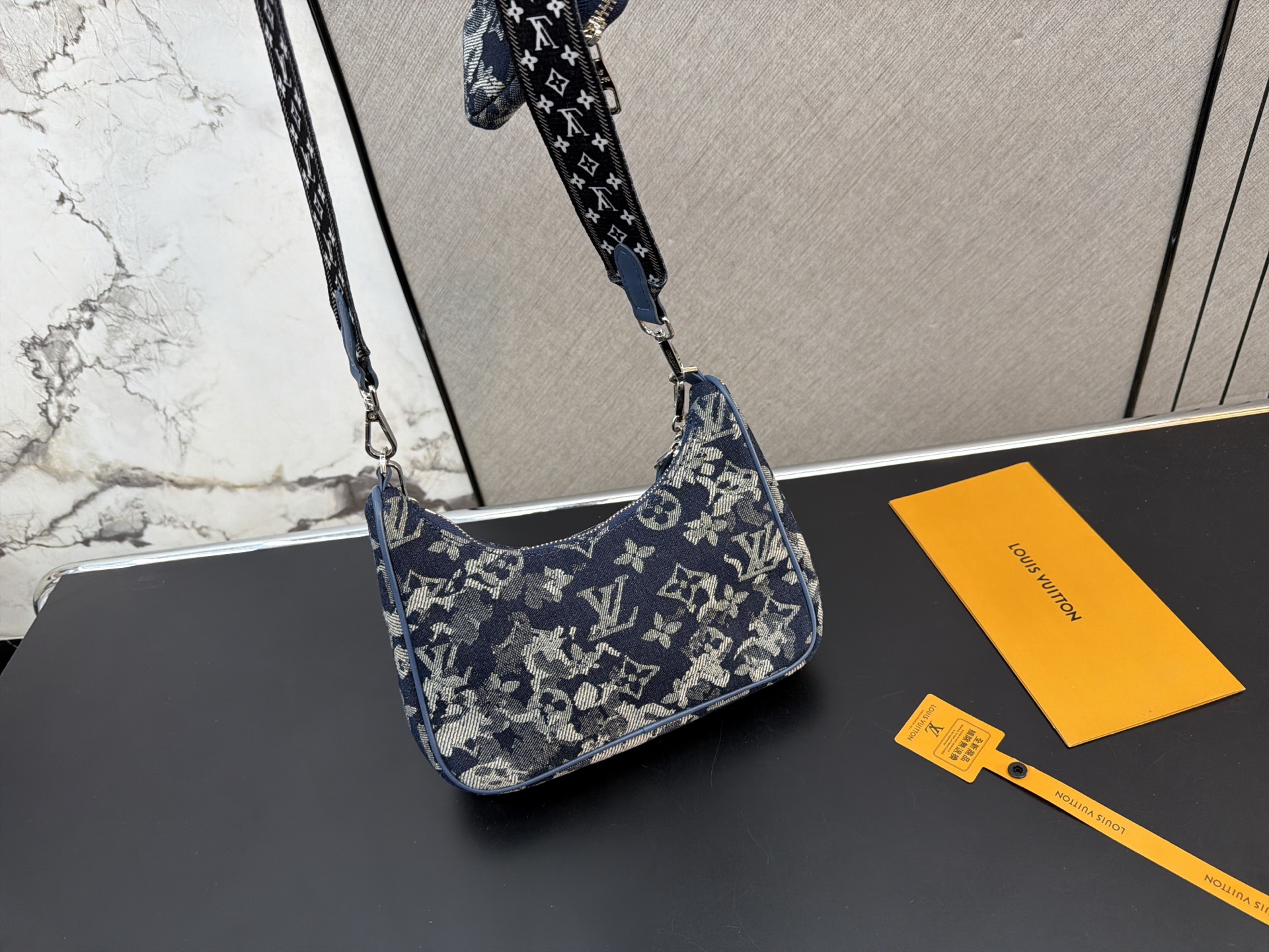 Louis Vuitton Monogram Jacquard Multi-Pochette Accessoires 3-in-1 Crossbody Bag (Navy Blue)