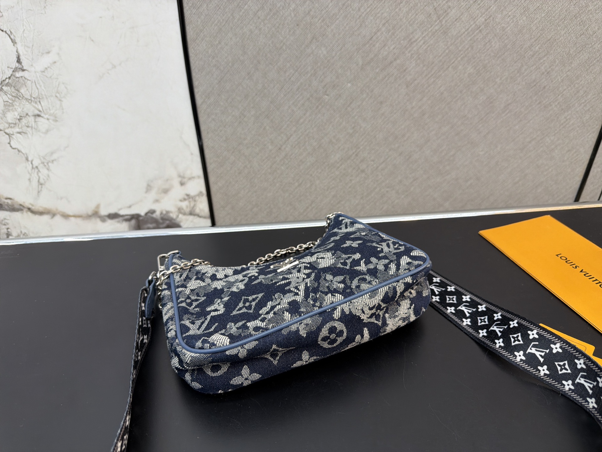 Louis Vuitton Monogram Jacquard Multi-Pochette Accessoires 3-in-1 Crossbody Bag (Navy Blue)