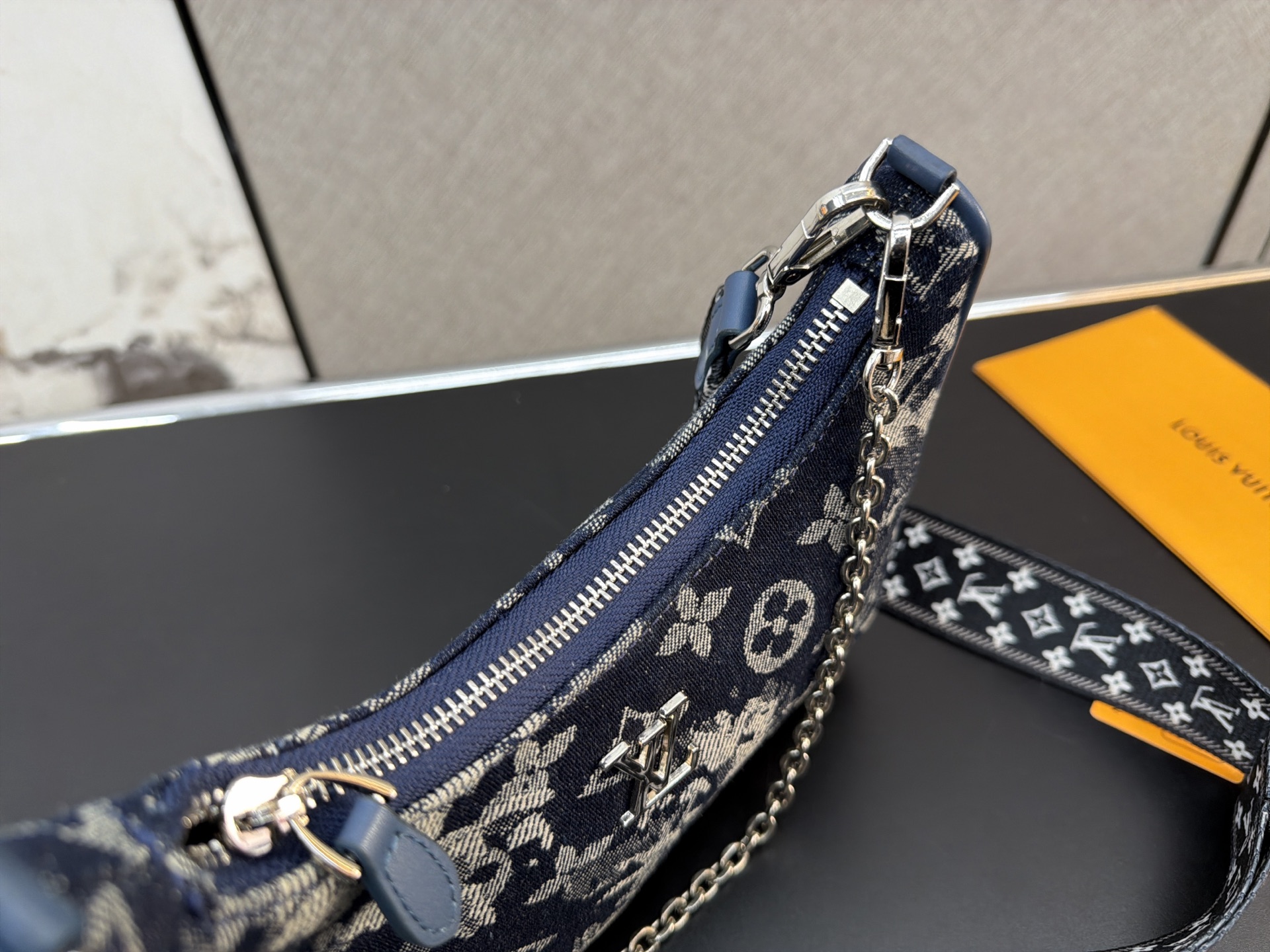 Louis Vuitton Monogram Jacquard Multi-Pochette Accessoires 3-in-1 Crossbody Bag (Navy Blue)