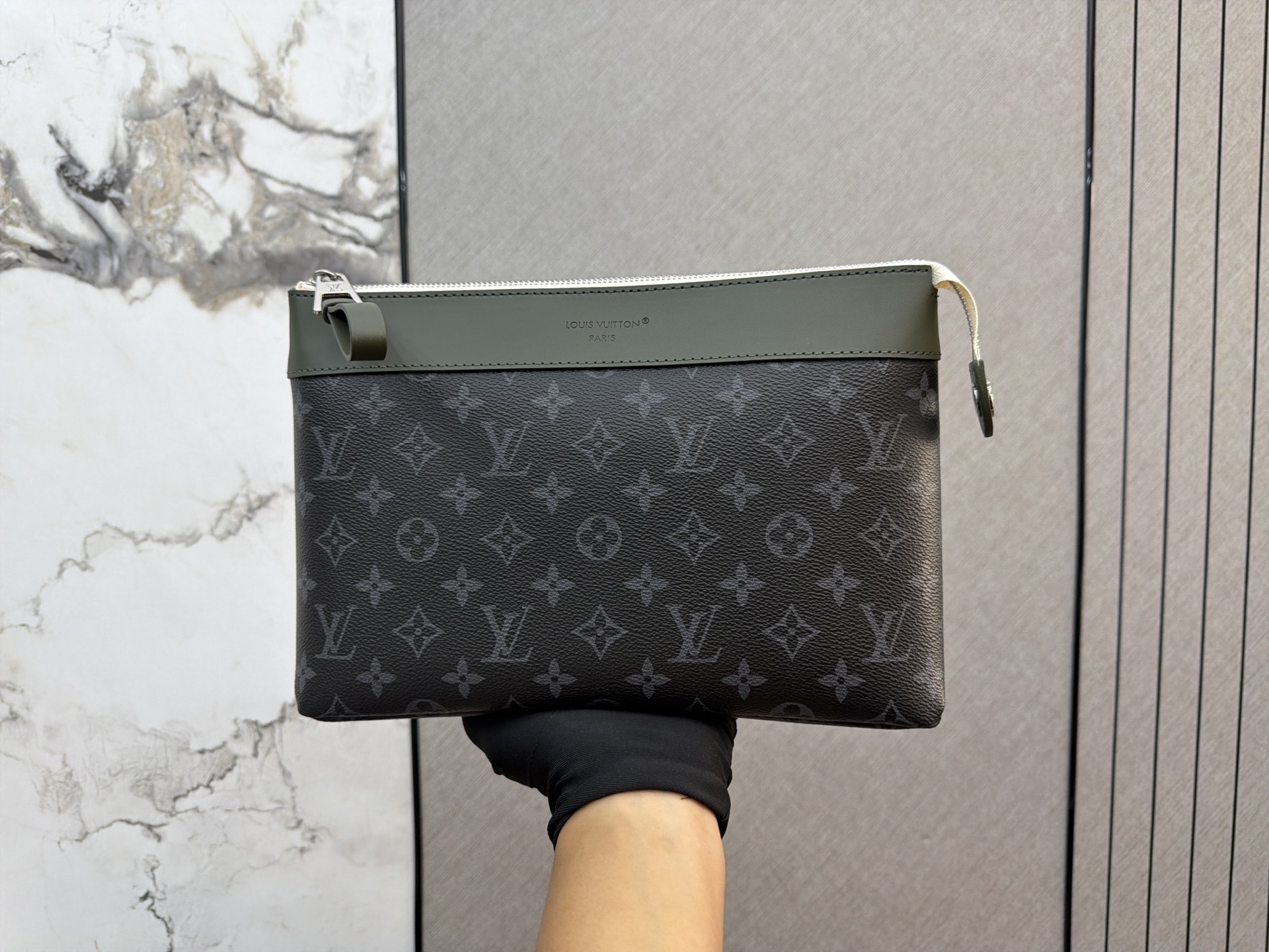 Louis Vuitton Monogram Eclipse Pochette Voyage Clutch Bag (Men's Travel Pouch Edition)
