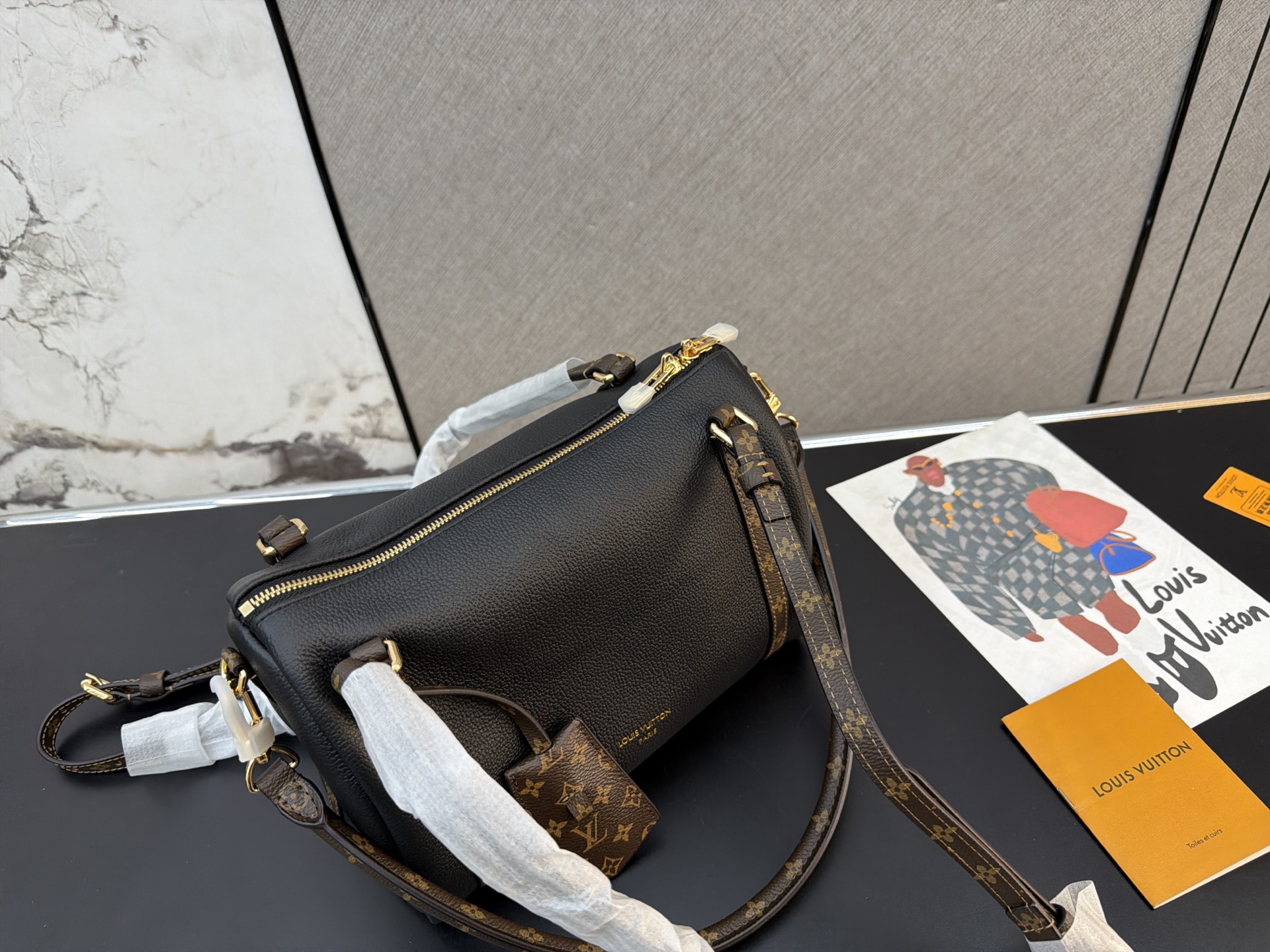 Louis Vuitton Express Monogram Saga Upgraded Leather Travel Bag (Black Unisex Edition)
