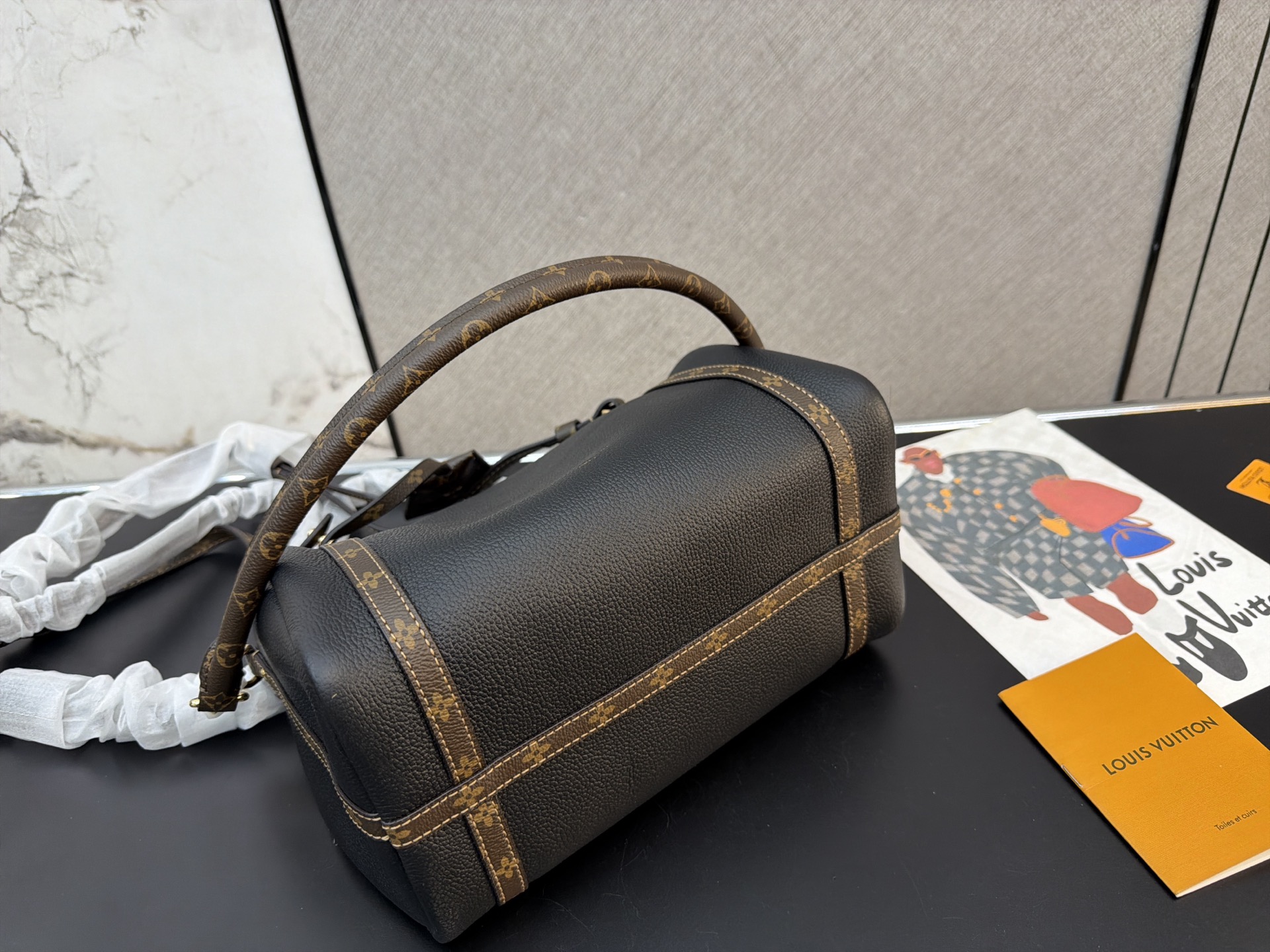 Louis Vuitton Express Monogram Saga Upgraded Leather Travel Bag (Black Unisex Edition)