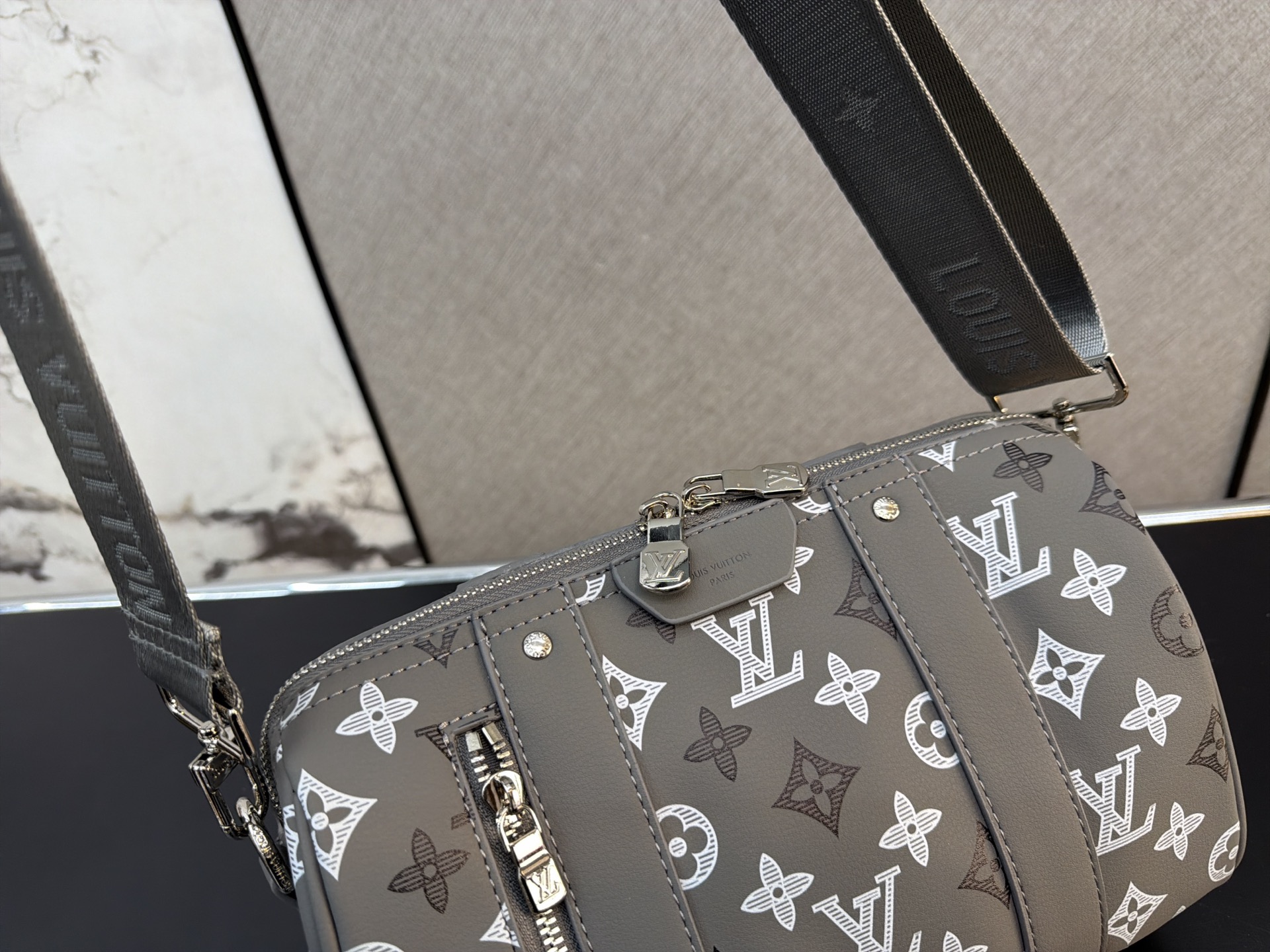 Louis Vuitton City Keepall Monogram Canvas Barrel Bag (Grey Unisex Edition)