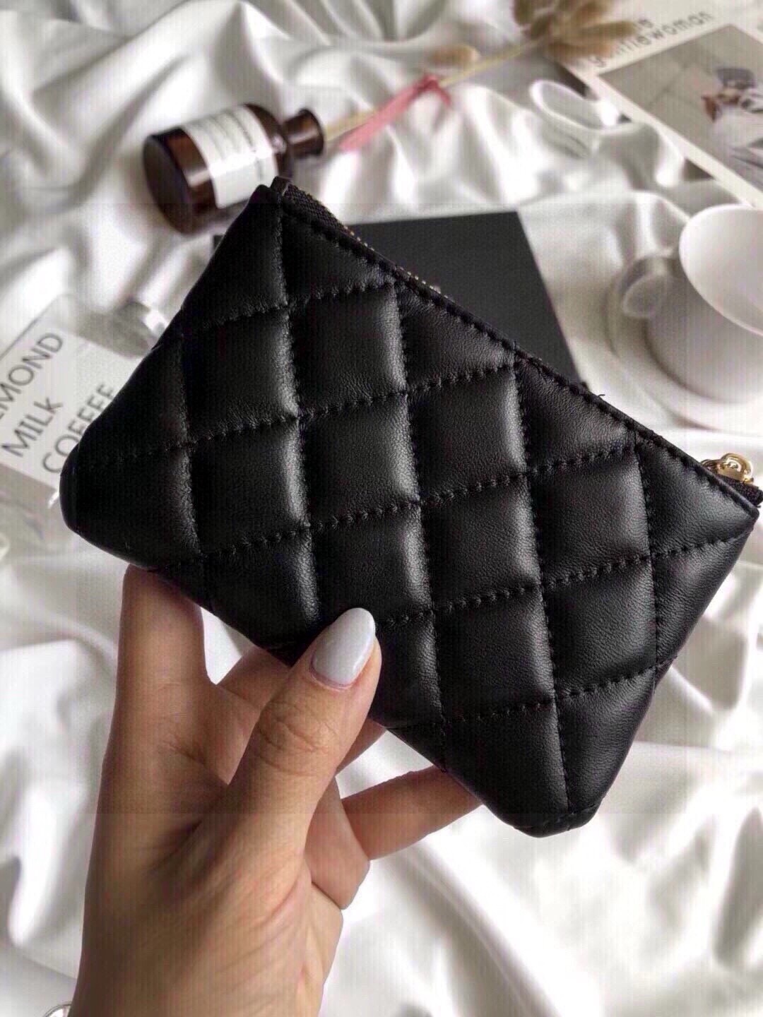 Chanel Quilted Lambskin Zip Coin Purse & Card Holder (14x9cm) - With Gift Box