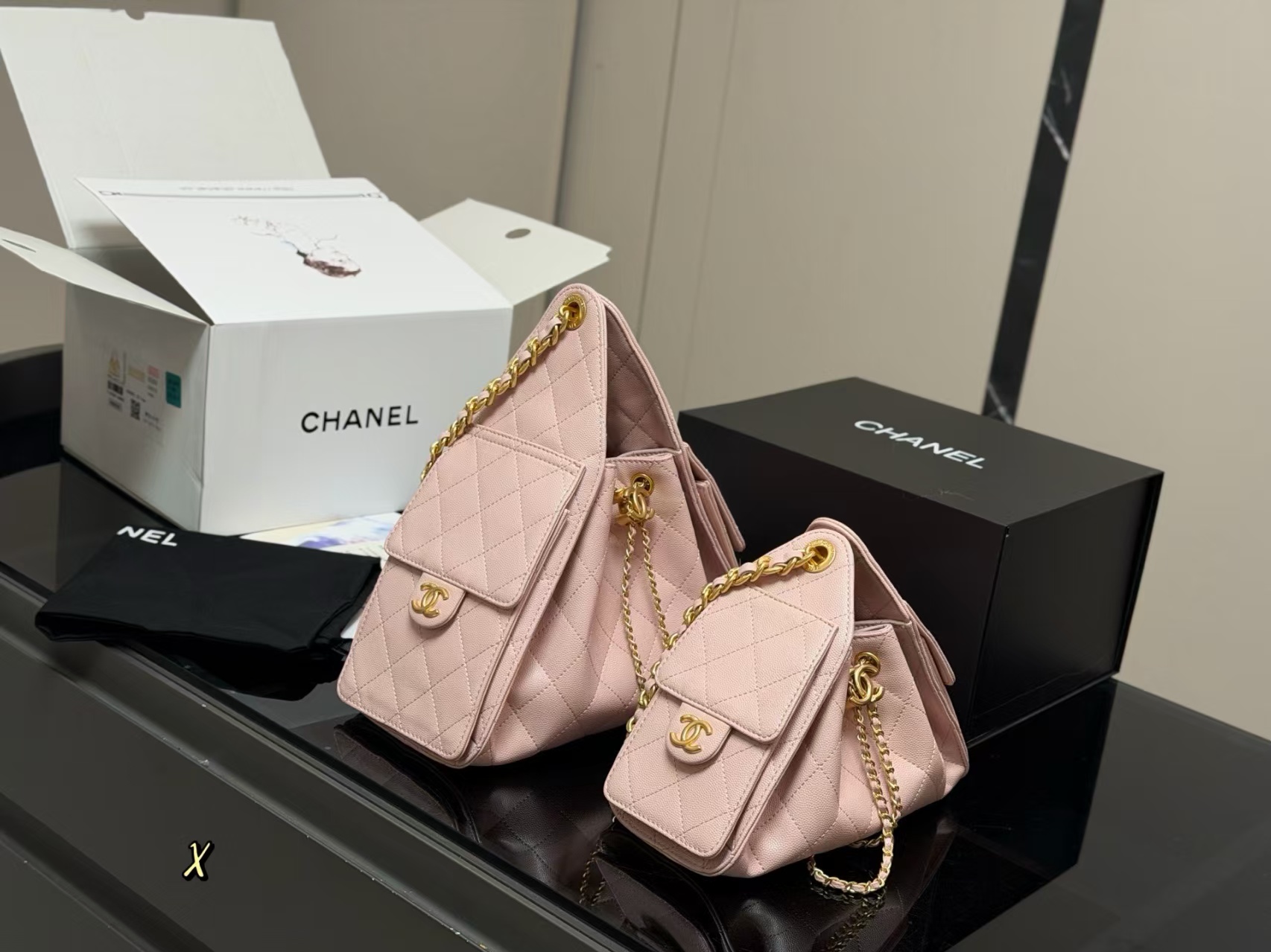 Chanel 25 Bag Hobo Shoulder Bag in white Calfskin with Gold Hardware (22x15cm)