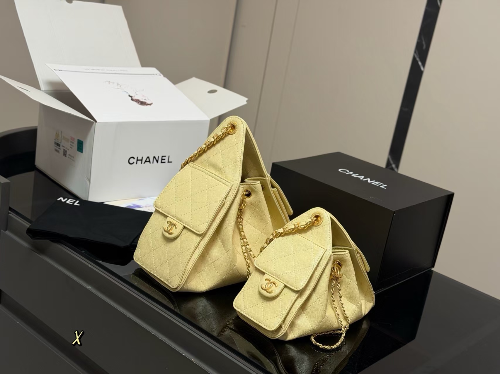 Chanel 25 Bag Hobo Shoulder Bag in white Calfskin with Gold Hardware (22x15cm)