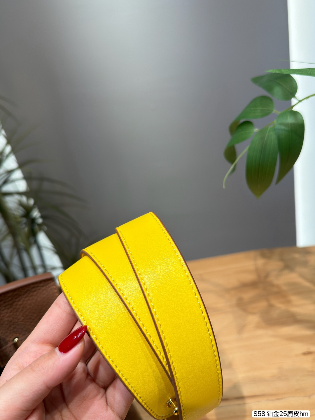 Elegant Birkin-Style 25cm Grained Calfskin Handbag with Silk Scarf, Horse Charm & Yellow Strap