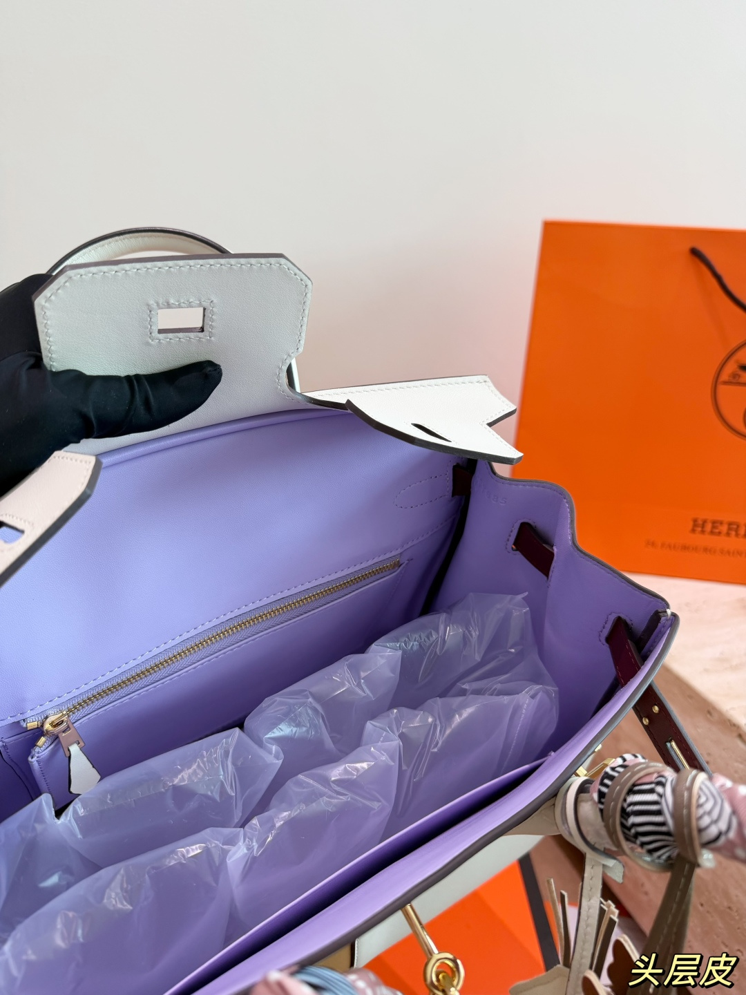 Luxury Birkin-Style Colormatic 30cm Color-Block Handbag with Silk Scarf & Horse Charm