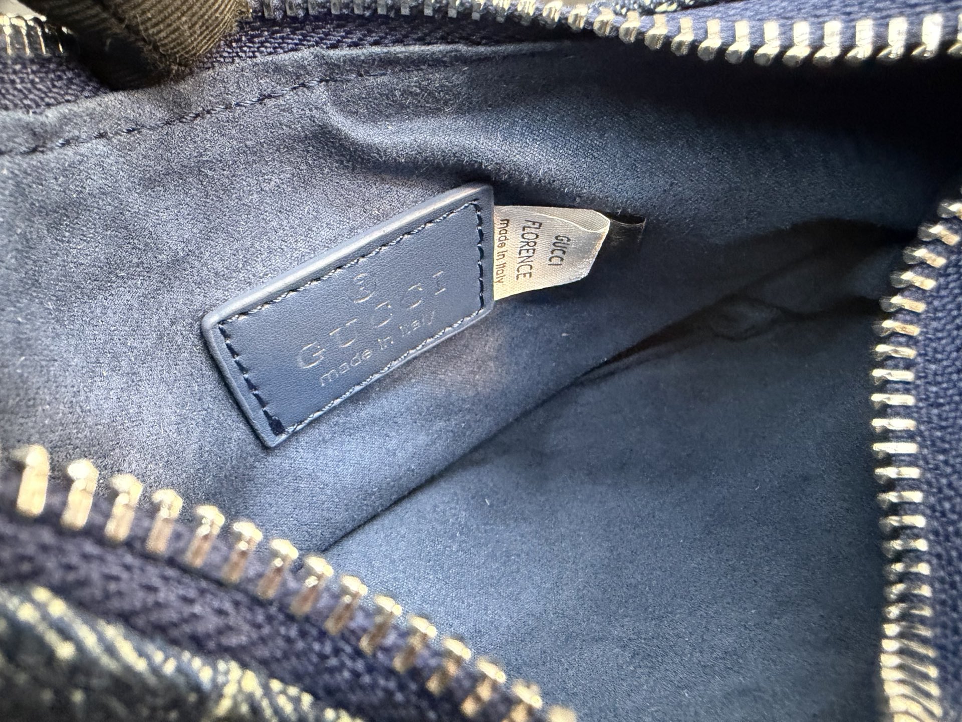 3-in-1 Monogram Canvas Crossbody Bag with Wide Strap, Chain & Detachable Coin Purse (Navy Blue)