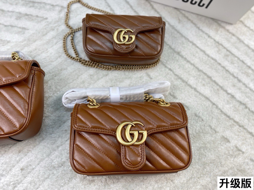 Chic Marmont-Style Caramel Quilted Leather Chain Bag with Gold Double G Hardware (Upgraded Version)