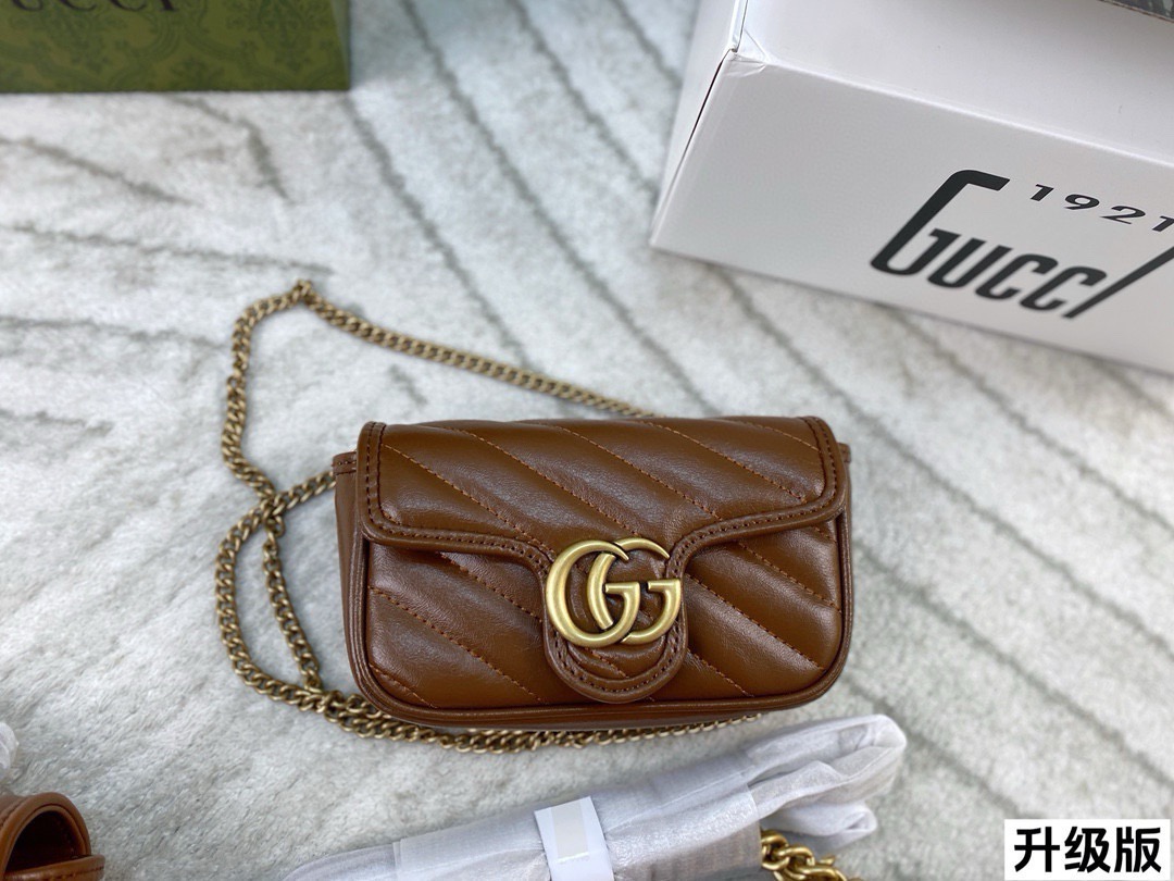 Chic Marmont-Style Caramel Quilted Leather Chain Bag with Gold Double G Hardware (Upgraded Version)