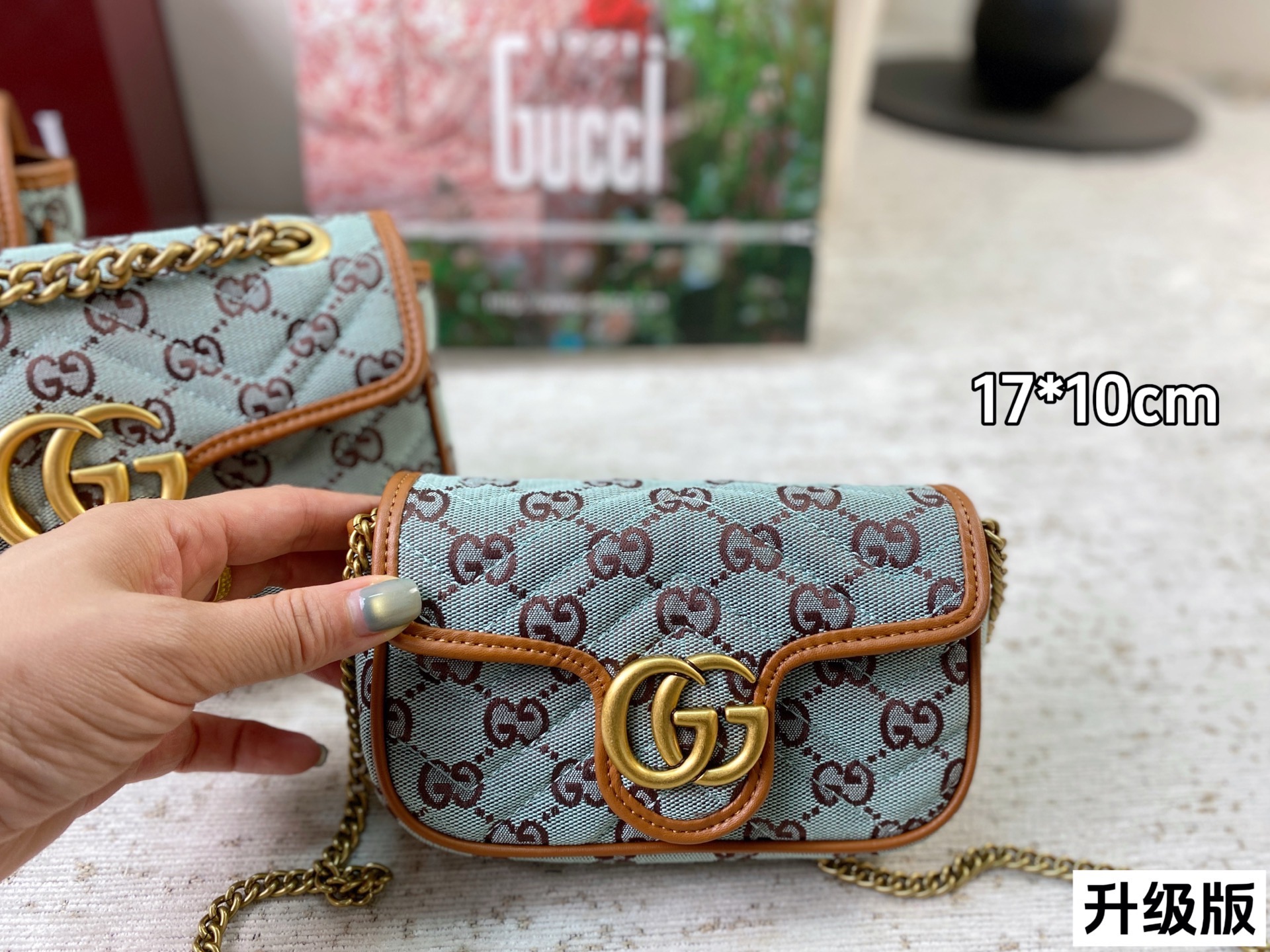 Chic Marmont-Style Denim Canvas Chain Bag with Gold Double G Hardware, Upgraded Version & Full Packaging (Multiple Sizes)