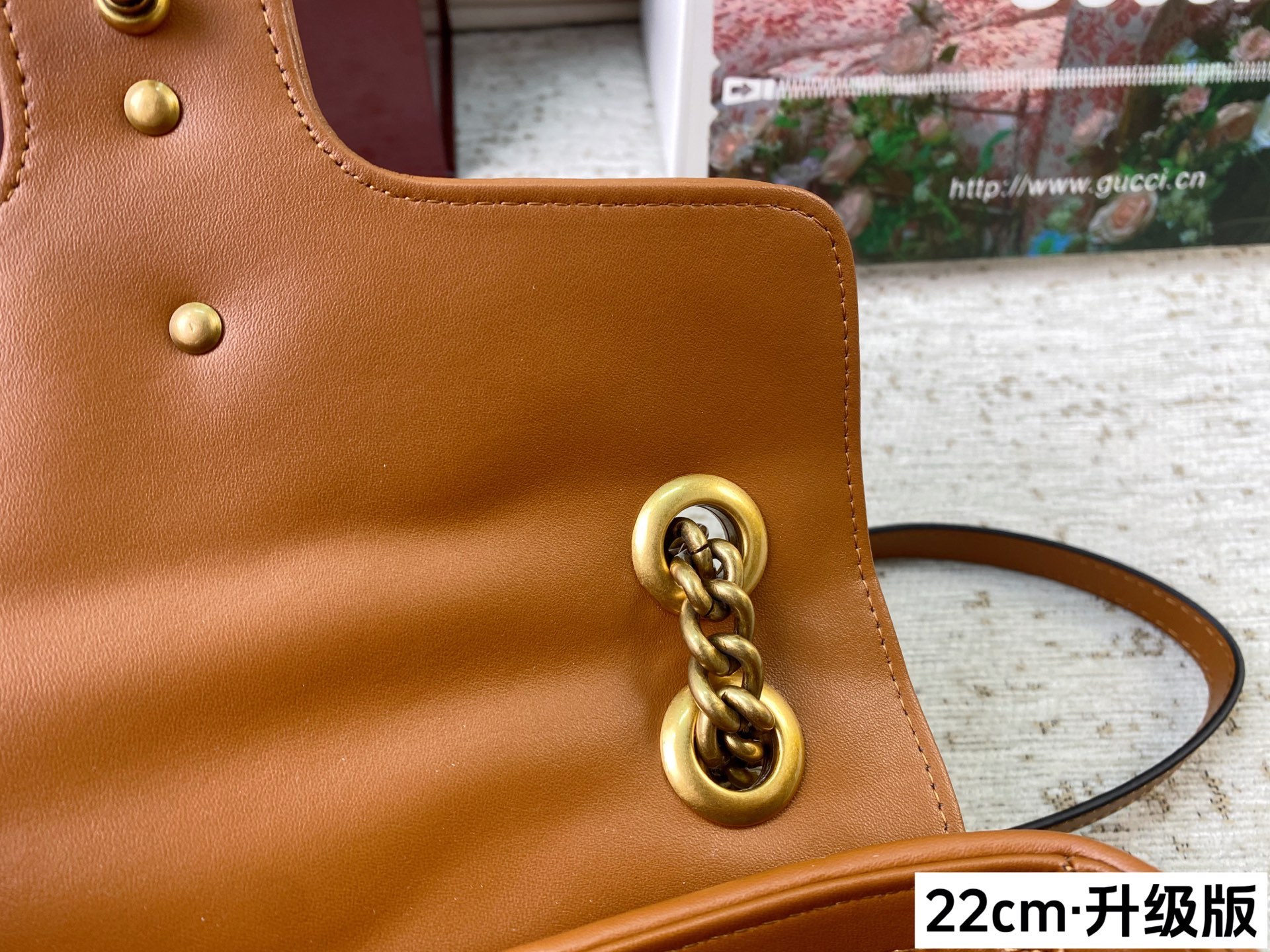 Chic Marmont-Style Denim Canvas Chain Bag with Gold Double G Hardware, Upgraded Version & Full Packaging (22cm)