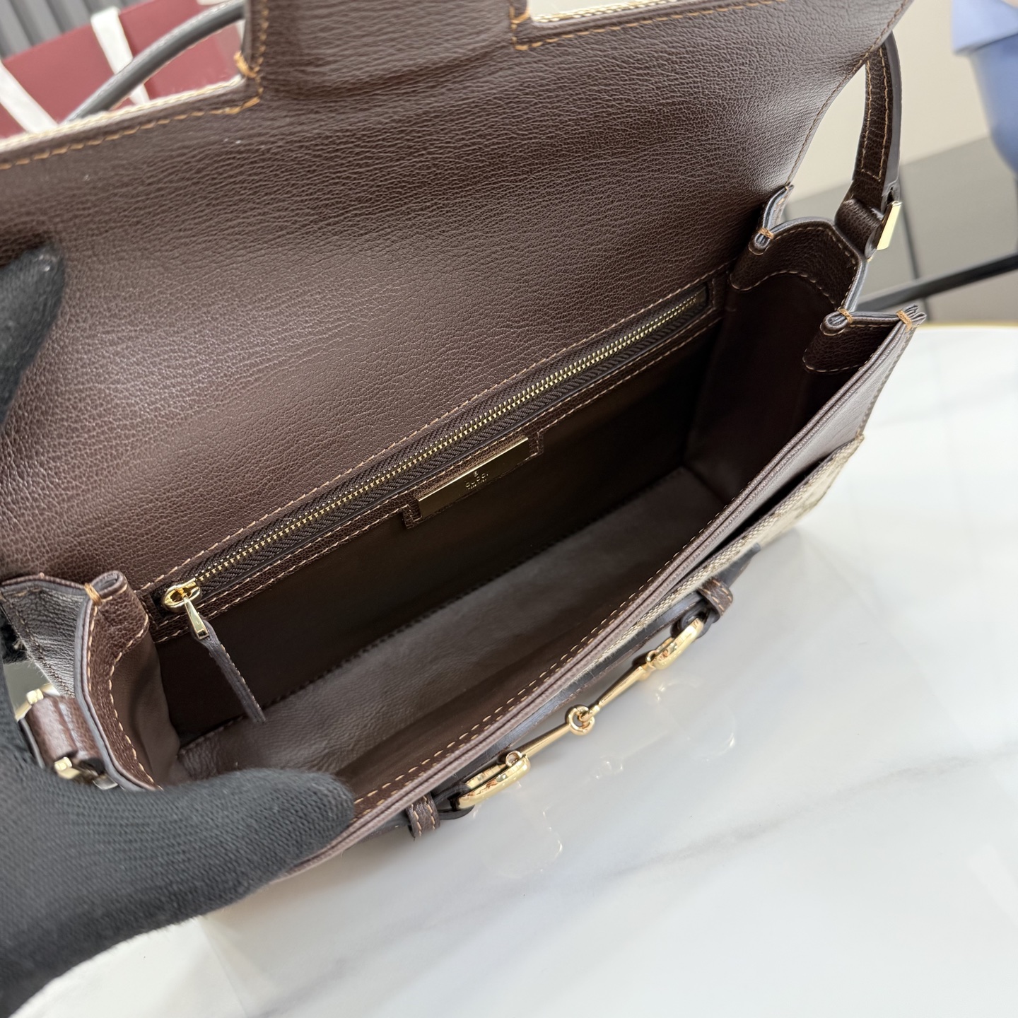 Chic Horsebit Ristretto-Style GG Canvas Shoulder Bag with Adjustable Leather Strap & Full Packaging