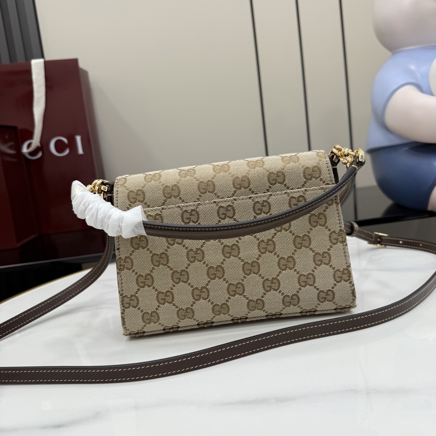 Chic Primavera-Style Horsebit GG Canvas Top Handle Bag with Detachable Strap & Full Packaging