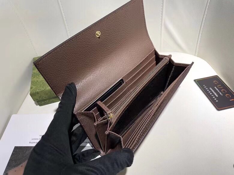 Chic GG-Style Monogram Canvas Wallet with Web Stripe, Double G Hardware & Multiple Card Slots