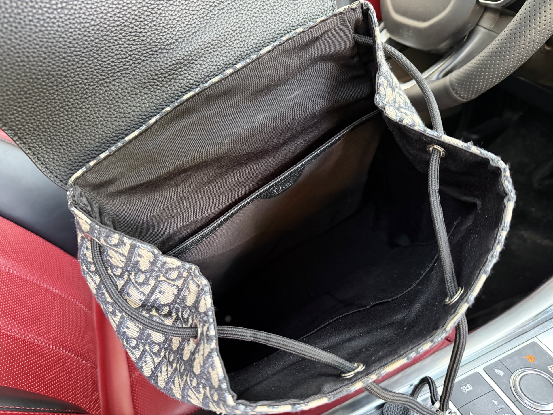 Chic Oblique-Style Monogram Canvas Backpack with Leather Flap & Adjustable Padded Straps (Unisex)