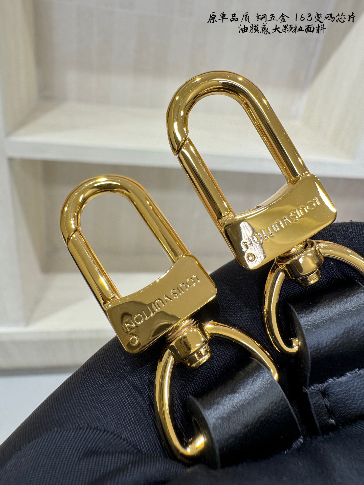 Chic Onthego-Style Horizontal Tote Bag with Monogram Canvas, Gold Chain & Airplane Box