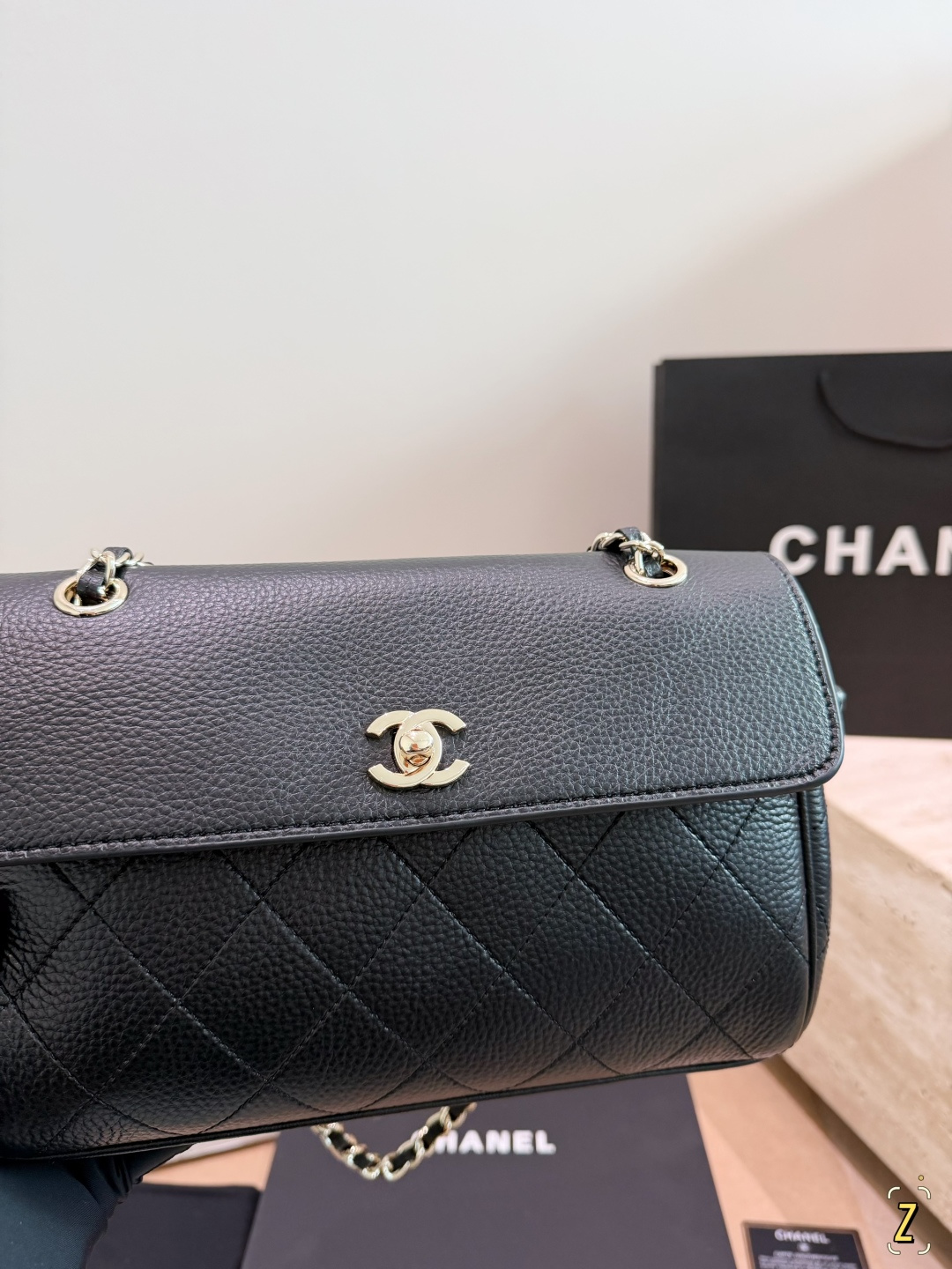 Chanel 26S Grained Calfskin Flap Bag with Gold Hardware (30cm) - With Gift Box