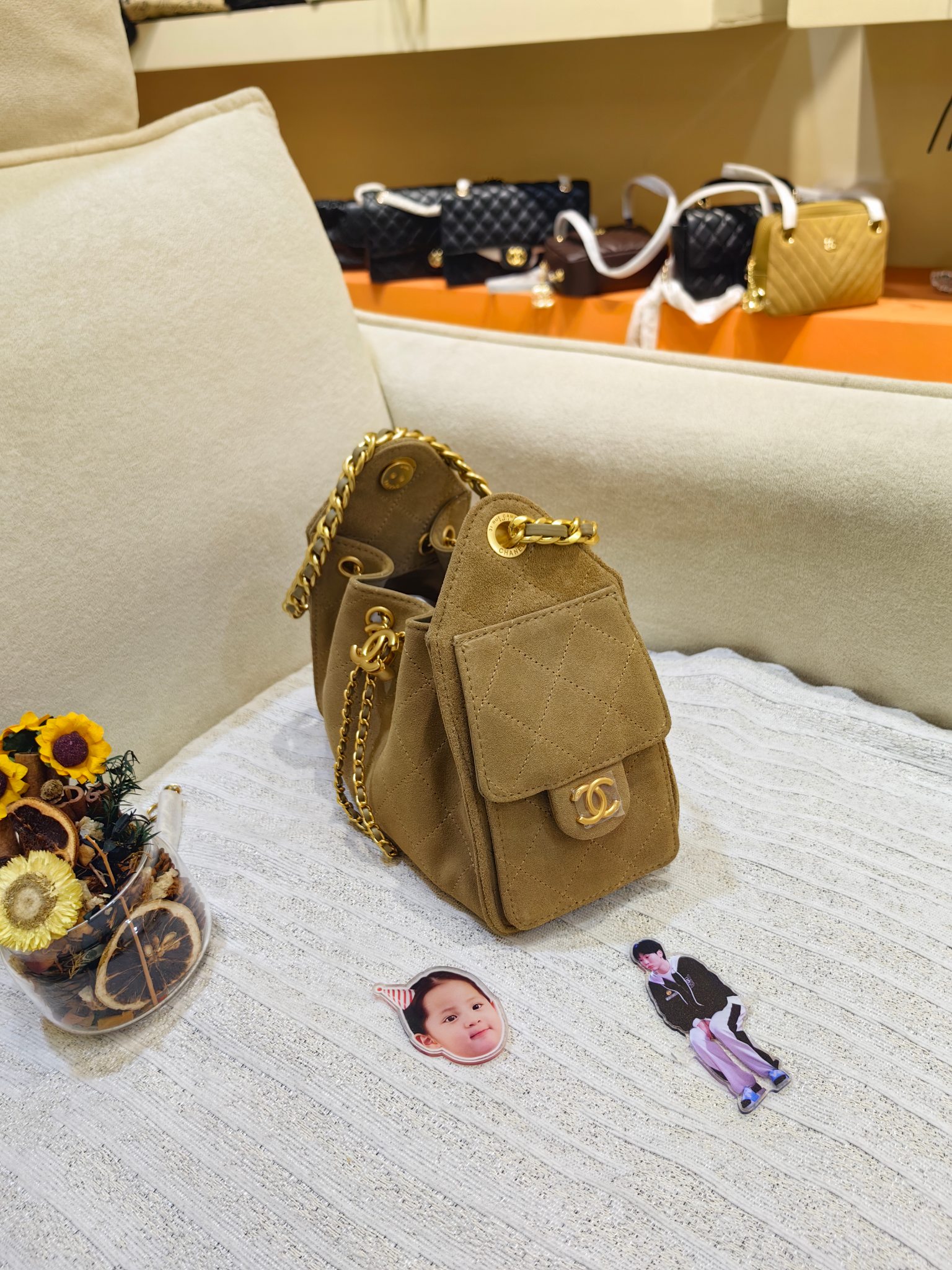 Chanel 26C Mini 25 Bag in Matte Caviar Leather with Gold Chain (22x11x20cm)