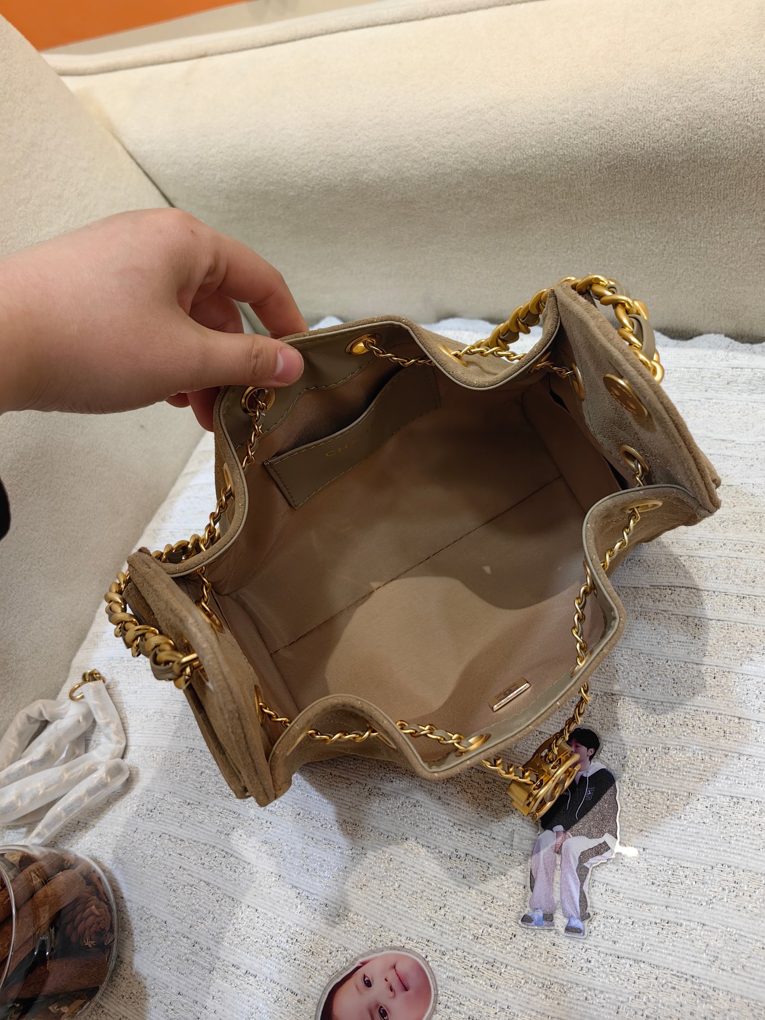 Chanel 26C Mini 25 Bag in Matte Caviar Leather with Gold Chain (22x11x20cm)