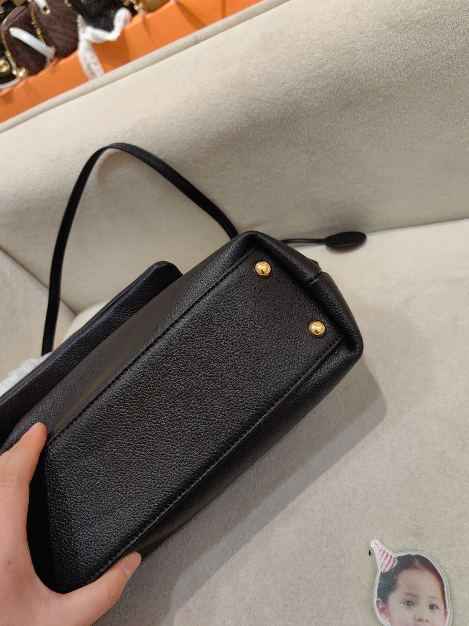 Chanel 26B Grained Calfskin Pocket Tote Bag (43x26cm) - Black & Gold
