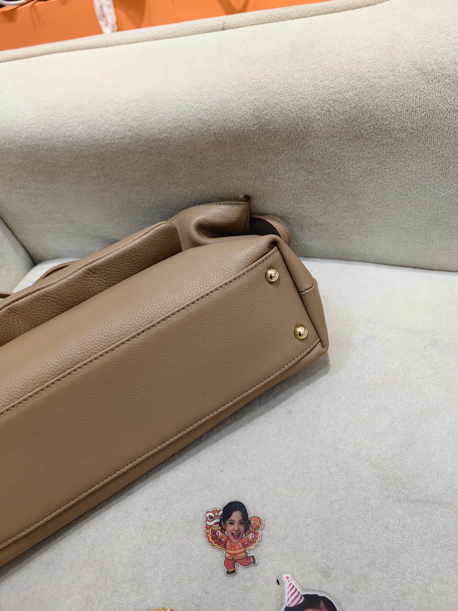 Chanel 26B Grained Calfskin Pocket Tote Bag (43x26cm) - Apricot & Gold