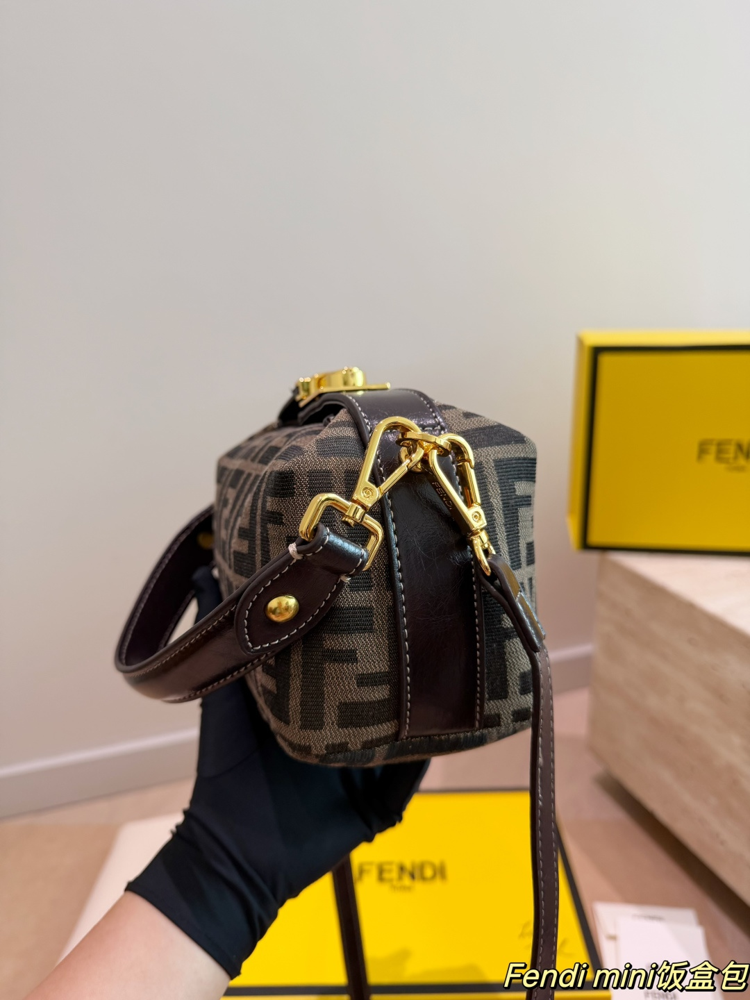 Fendi FF Monogram Mini Vanity Case Bento Bag (Top Handle & Crossbody)