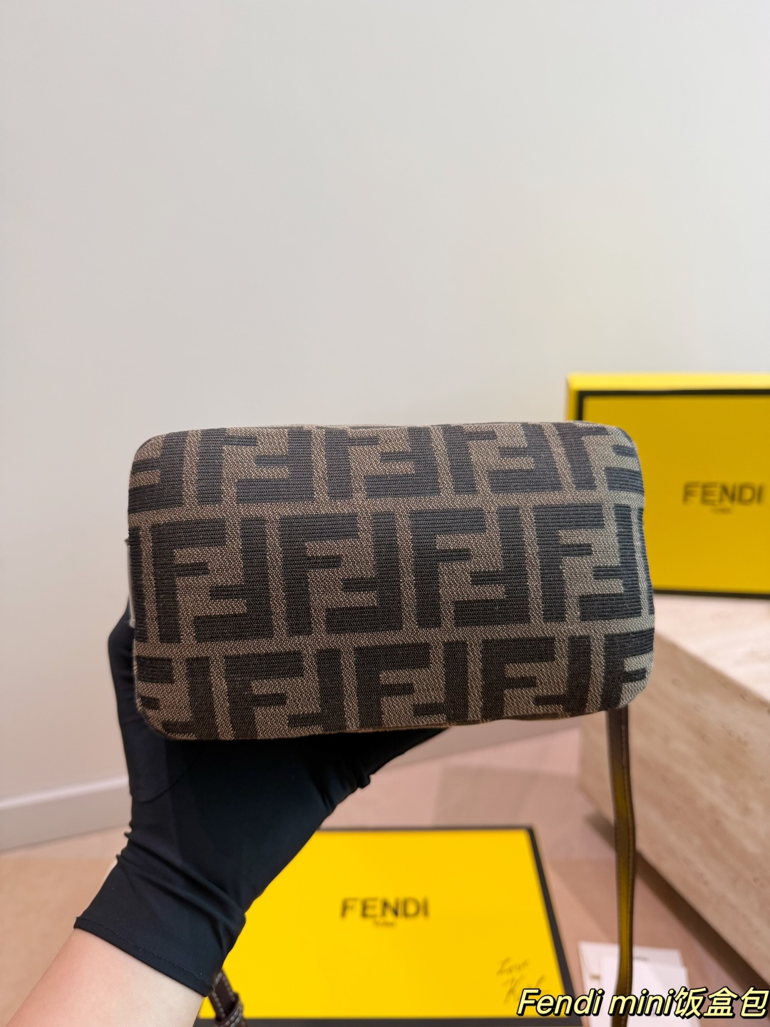 Fendi FF Monogram Mini Vanity Case Bento Bag (Top Handle & Crossbody)