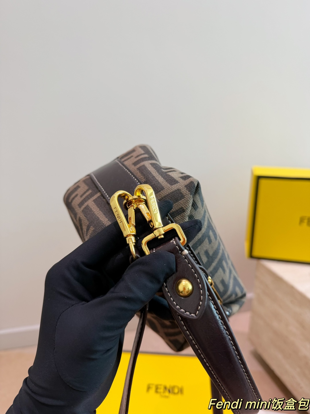 Fendi FF Monogram Mini Vanity Case Bento Bag (Top Handle & Crossbody)