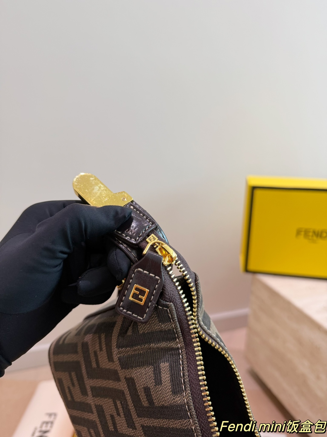 Fendi FF Monogram Mini Vanity Case Bento Bag (Top Handle & Crossbody)