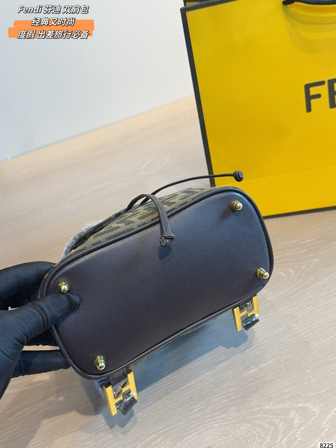 Fendi FF Monogram Canvas Mini Drawstring Backpack (Unisex Edition)
